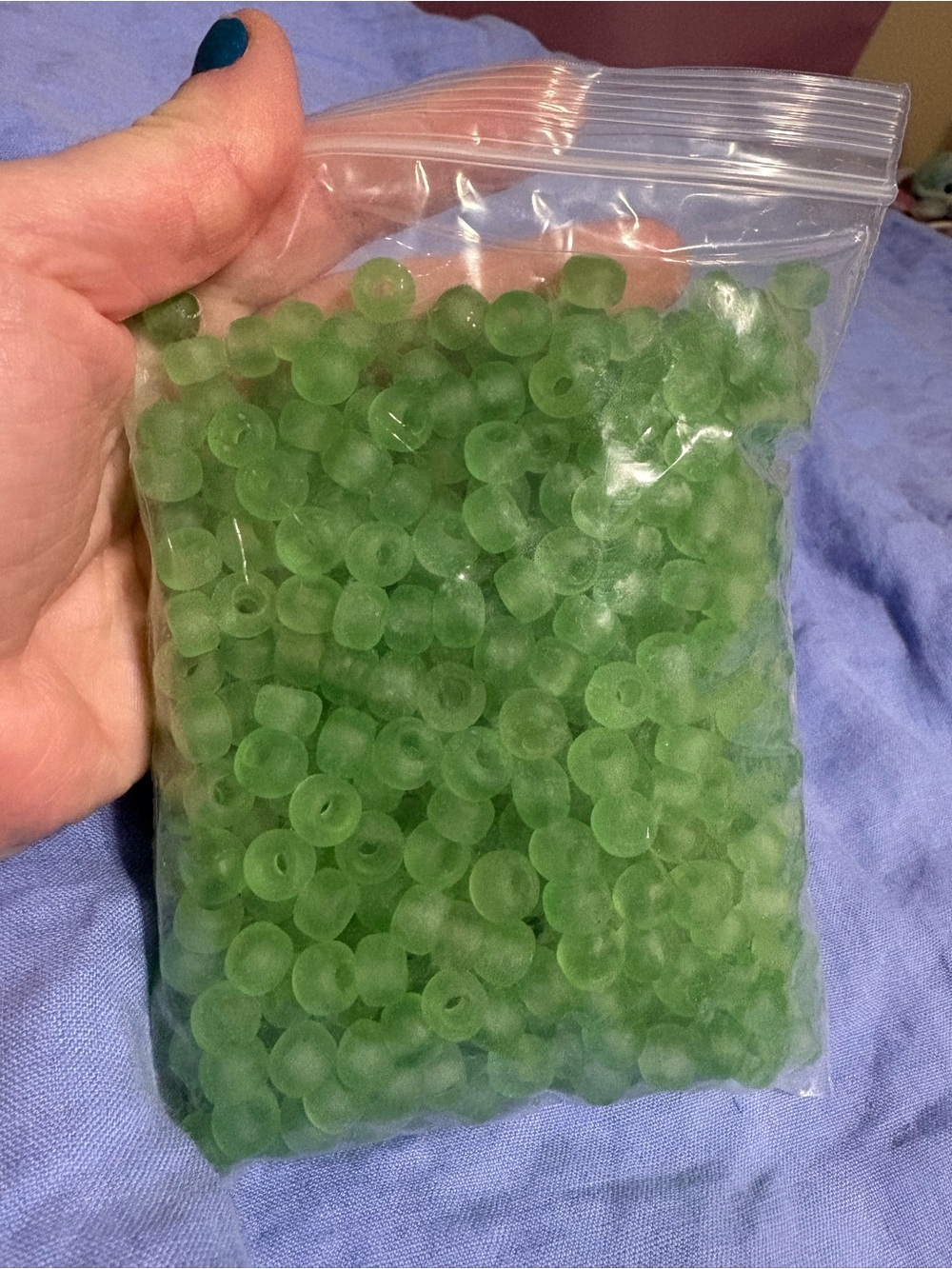 Seaglass Green Crow Beads